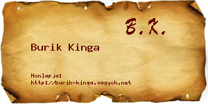 Burik Kinga névjegykártya