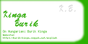 kinga burik business card